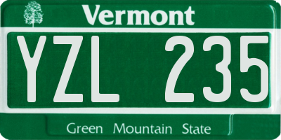 VT license plate YZL235