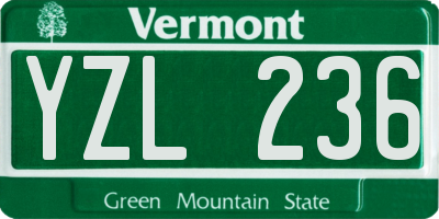 VT license plate YZL236