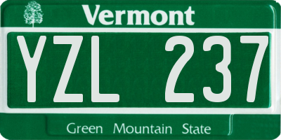 VT license plate YZL237