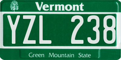 VT license plate YZL238