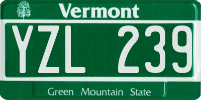 VT license plate YZL239