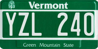 VT license plate YZL240