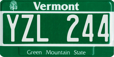 VT license plate YZL244