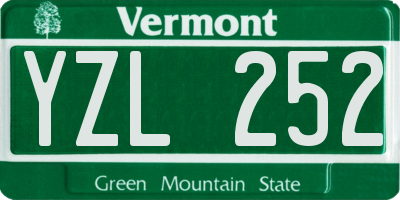 VT license plate YZL252