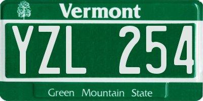 VT license plate YZL254