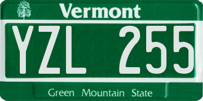 VT license plate YZL255