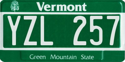 VT license plate YZL257