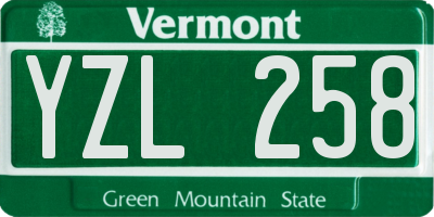 VT license plate YZL258