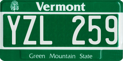 VT license plate YZL259