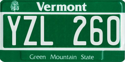 VT license plate YZL260