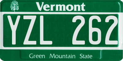 VT license plate YZL262