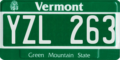 VT license plate YZL263