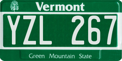 VT license plate YZL267