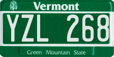 VT license plate YZL268