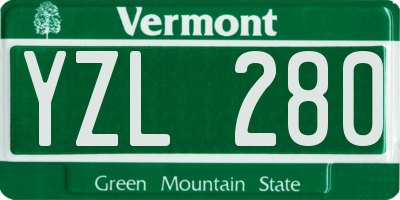 VT license plate YZL280