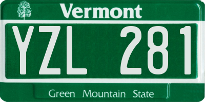 VT license plate YZL281