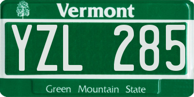 VT license plate YZL285