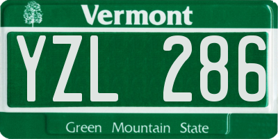 VT license plate YZL286