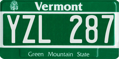 VT license plate YZL287