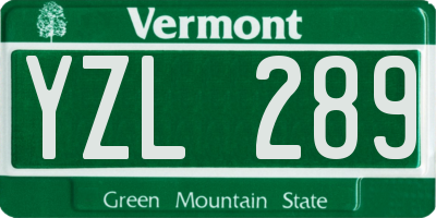 VT license plate YZL289