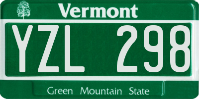 VT license plate YZL298