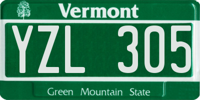 VT license plate YZL305