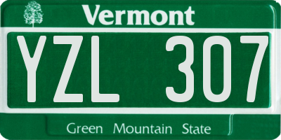 VT license plate YZL307