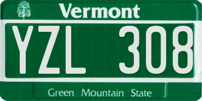 VT license plate YZL308