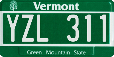 VT license plate YZL311