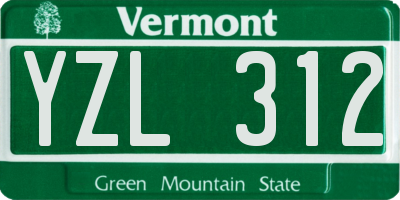 VT license plate YZL312
