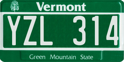 VT license plate YZL314