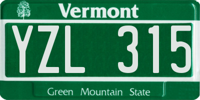 VT license plate YZL315