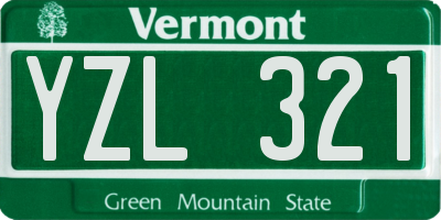 VT license plate YZL321
