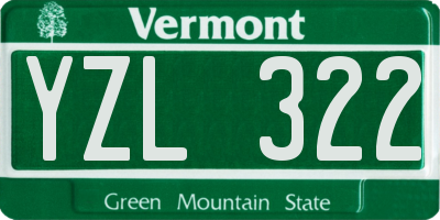 VT license plate YZL322