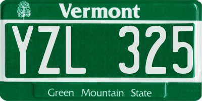 VT license plate YZL325
