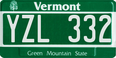 VT license plate YZL332