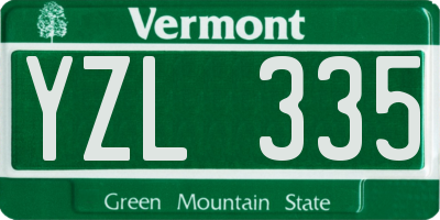VT license plate YZL335