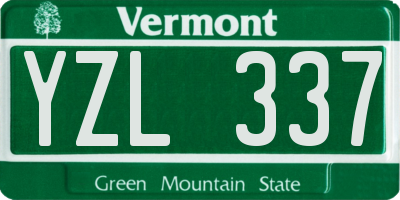 VT license plate YZL337