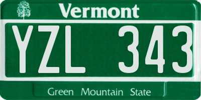 VT license plate YZL343