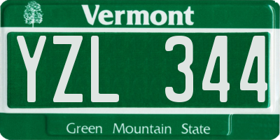 VT license plate YZL344