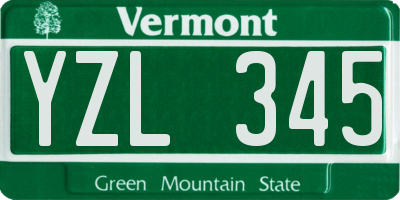 VT license plate YZL345