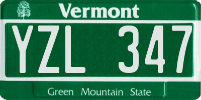 VT license plate YZL347