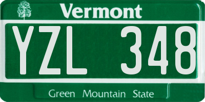 VT license plate YZL348