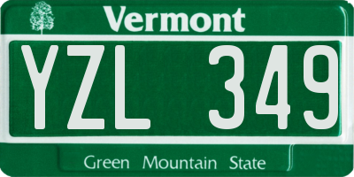 VT license plate YZL349