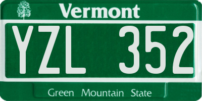 VT license plate YZL352