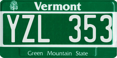 VT license plate YZL353