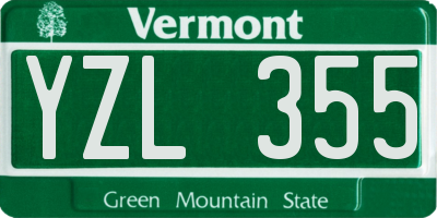 VT license plate YZL355