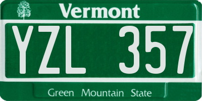 VT license plate YZL357