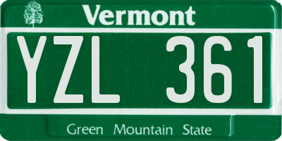 VT license plate YZL361