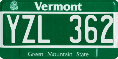VT license plate YZL362